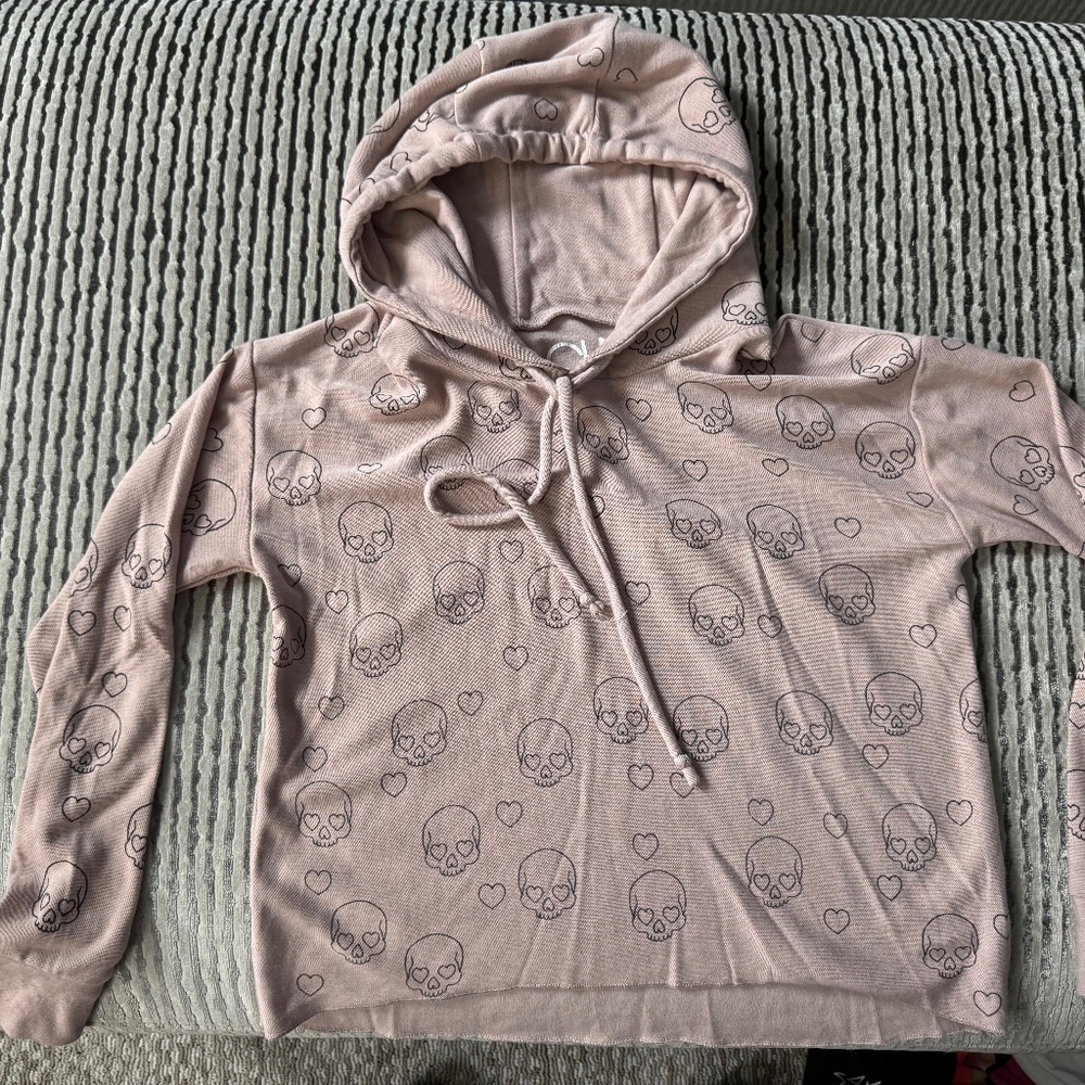 CHASER Little Skulls Pullover Hoodie NWT  Size: XS Color: Secret, light pink